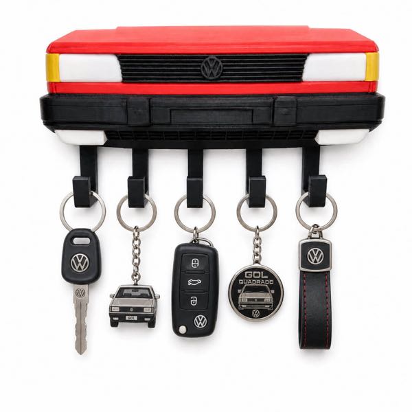 Porta chaves de parede 3D VW Gol Quadrado da linha Basic da SuperGarage 3D
