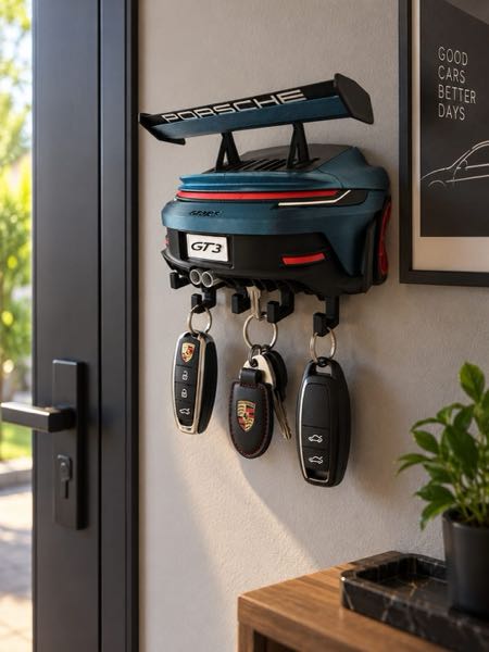 Porta chaves de parede 3D Porsche GT3 RS da linha Premium da SuperGarage 3D