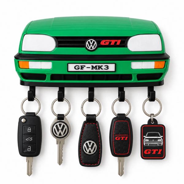 Porta chaves de parede 3D VW Golf MK3 da linha Premium da SuperGarage 3D