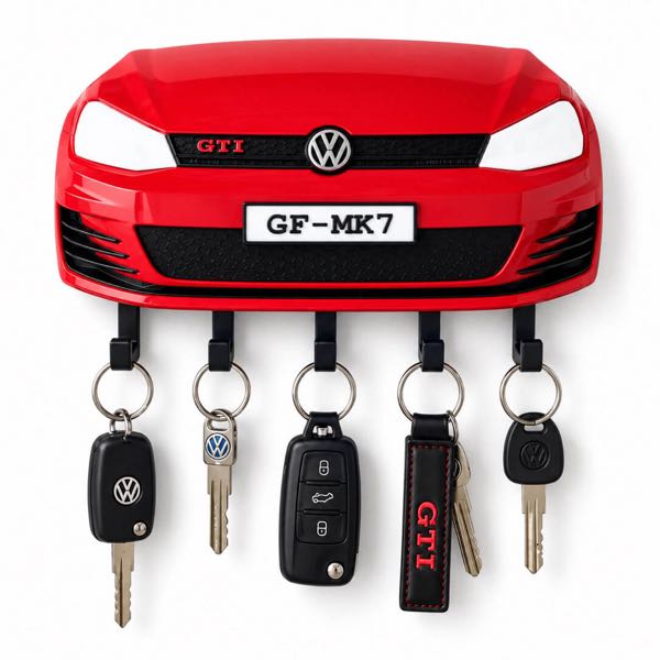 Porta chaves de parede 3D VW Golf MK7 da linha Premium da SuperGarage 3D