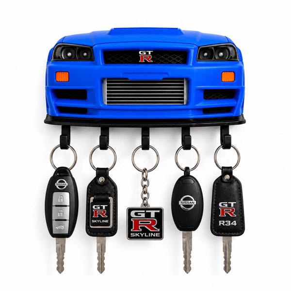 Porta chaves de parede 3D Nissan Skyline GTR R34 da linha Ultra da SuperGarage 3D