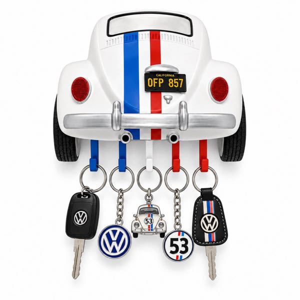 Porta chaves de parede 3D VW Fusca Herbie da linha Ultra da SuperGarage 3D